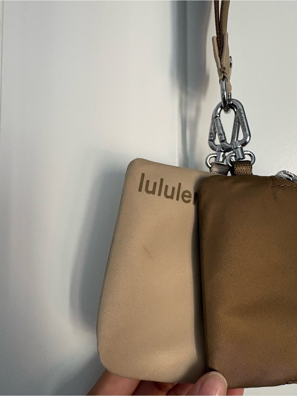Lululemon Two-Toned Canvas Tote Bag large and Dual Pouch Wristlet - Picture 8 of 10